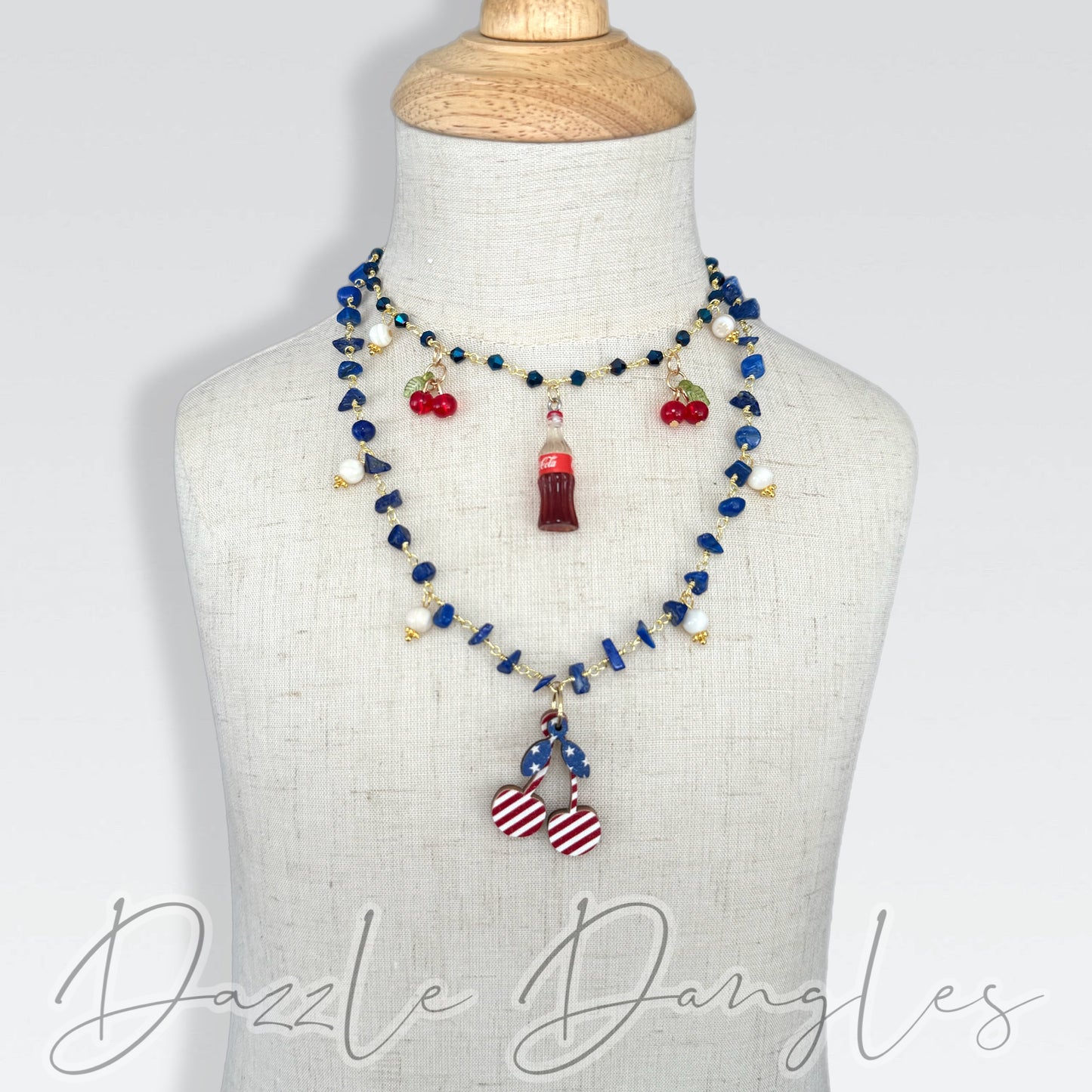 Coke& Cherries Necklace 12”-14”