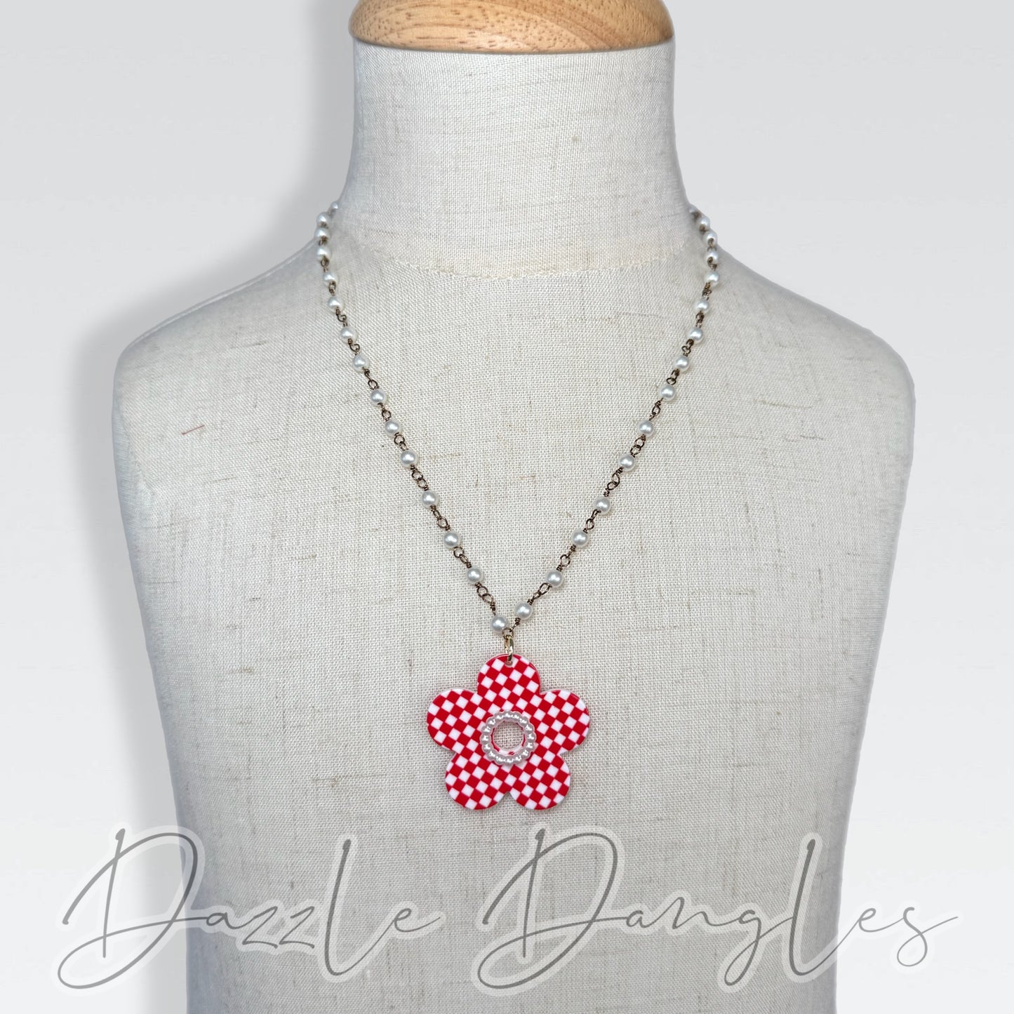 Red Checkered Flower 14”-16”