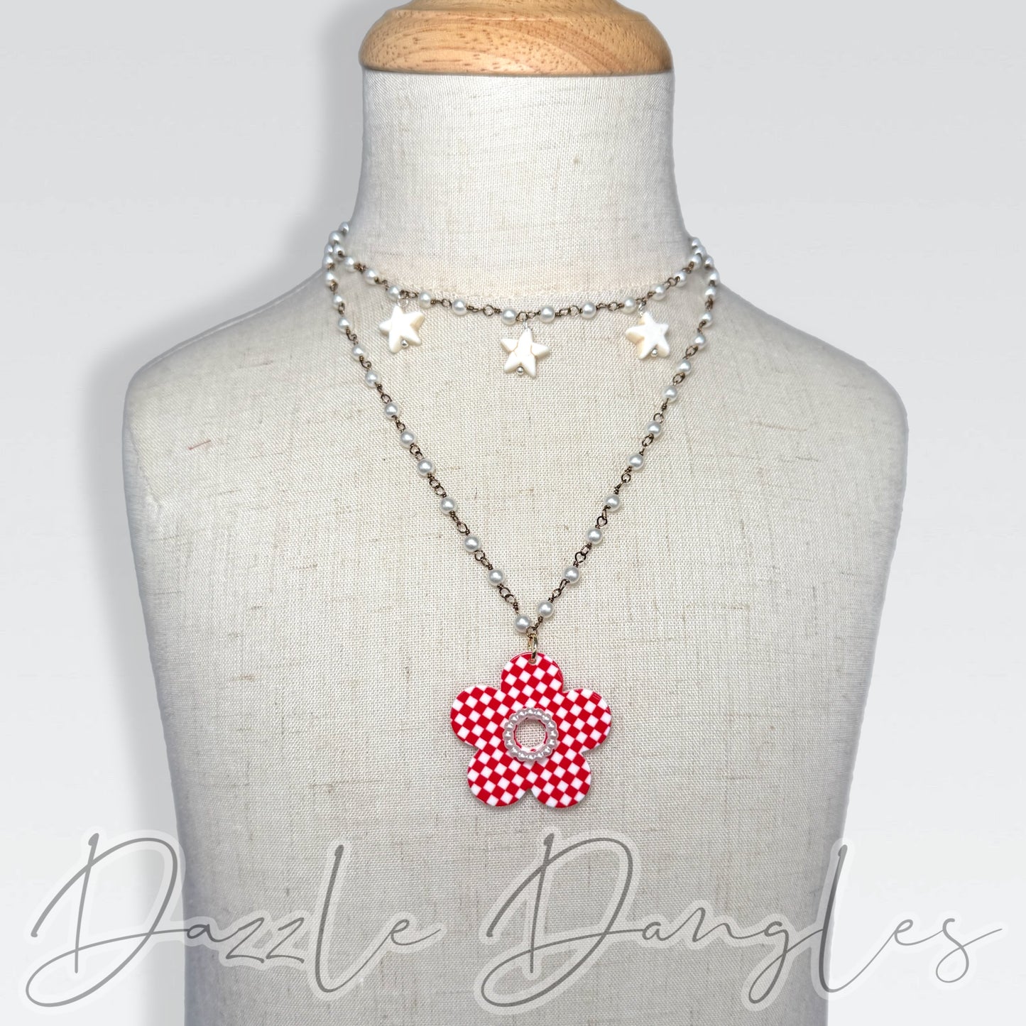 White Stone Star Choker 10”-12”