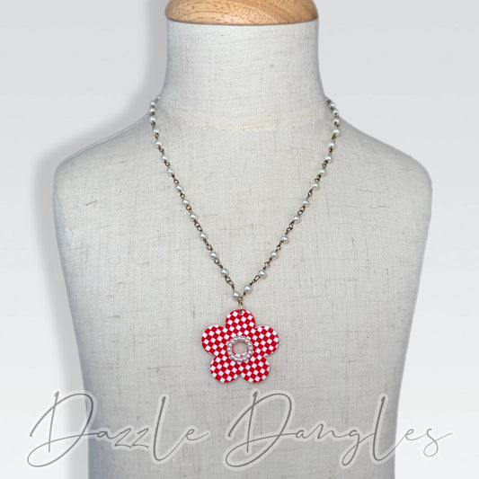 Red Checkered Flower 14”-16”