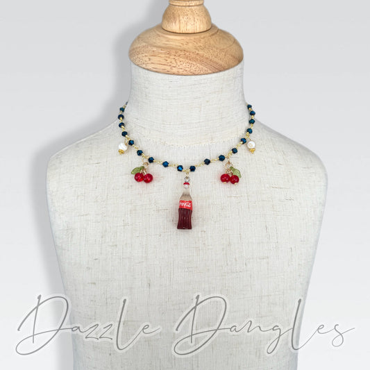 Coke& Cherries Necklace 12”-14”