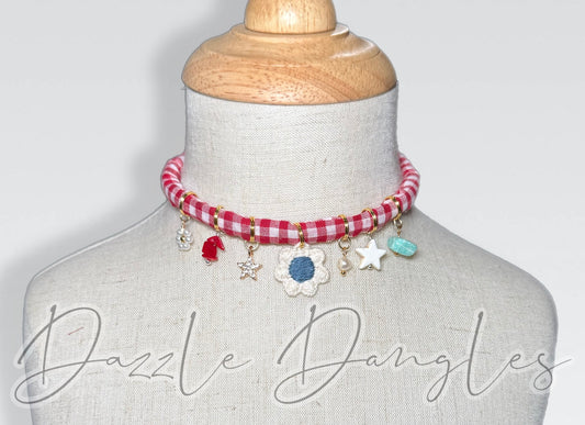Red Gingham Bandana Charm *KIDS*